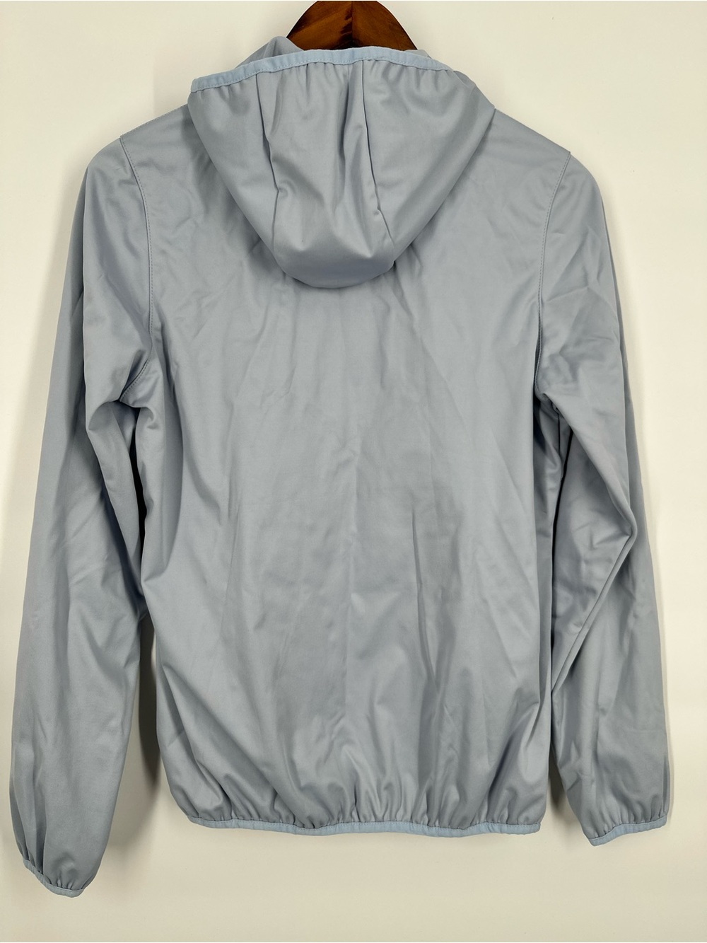 NEW BALANCE Women Windbreaker Pullover Hooded Jacket Light Blue - Picture 2 of 13